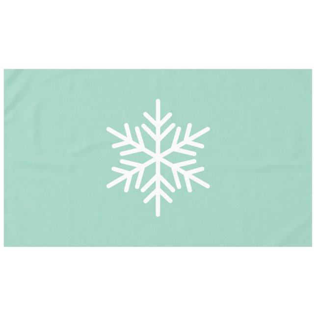 Toalha De Mesa Floco Nórdico Sofisticado De Neve Sobre Teal Leve  (Frente (Horizontal))