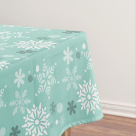 Toalha De Mesa Flocos de Natal de Turquesa Azul-Turquesa-Inverno