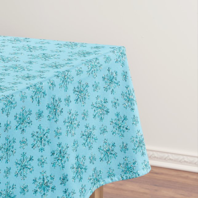 Toalha De Mesa Flocos de neve azuis-ALGODÃO TABLECLOTH 60x84 (Posição Original)
