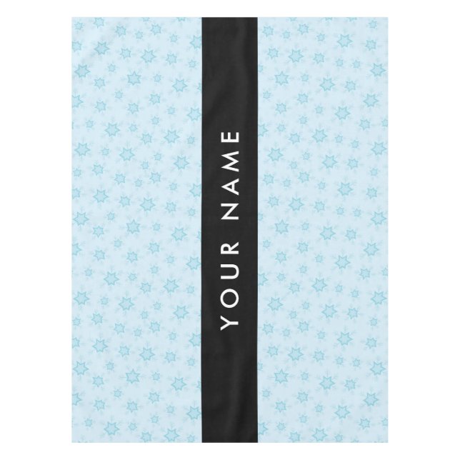 Toalha De Mesa Flocos de neve azuis, seu nome, Personalize (Frente)