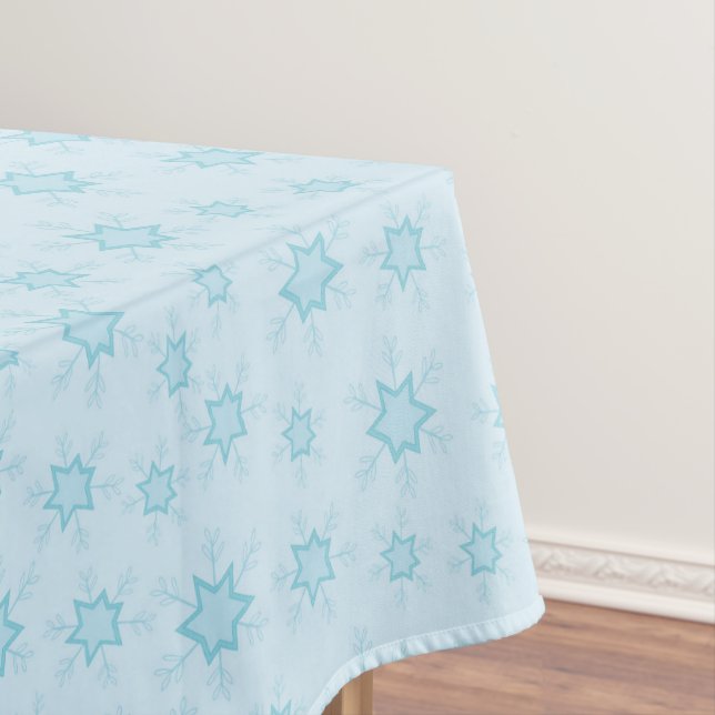 Toalha De Mesa Flocos de neve, Azul de gelo, Flocos de neve gelad (Posição Original)