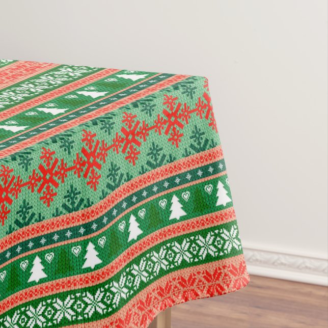 Toalha De Mesa Flocos de neve de árvores de Natal amontoados (Posição Original)