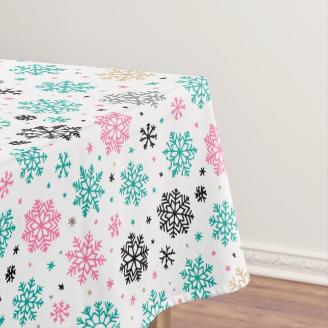 Toalha De Mesa Flocos de neve retrô (Posição Original)