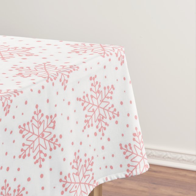 Toalha De Mesa Flocos de Neve Rosa Tablecloth (Posição Original)