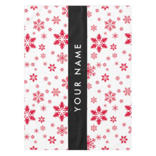 Toalha De Mesa Flocos de neve vermelhos, seu nome, personalize