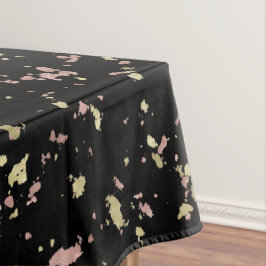 Toalha De Mesa Flocos Dourados e Rosa Dourados Pretos
