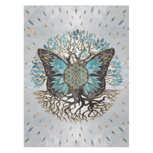 Toalha De Mesa Flor da Vida - Árvore da Vida - Borboleta