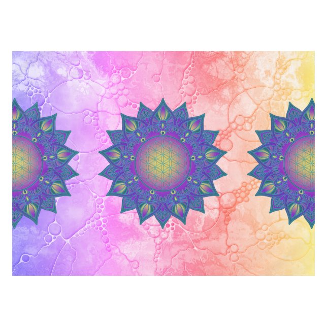 Toalha De Mesa Flor Da Vida - Índia Mandala 3 (Frente (Horizontal))