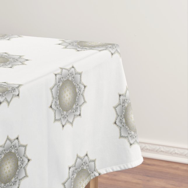 Toalha De Mesa Flor da Vida - Mandala de Flores 1 (Posição Original)