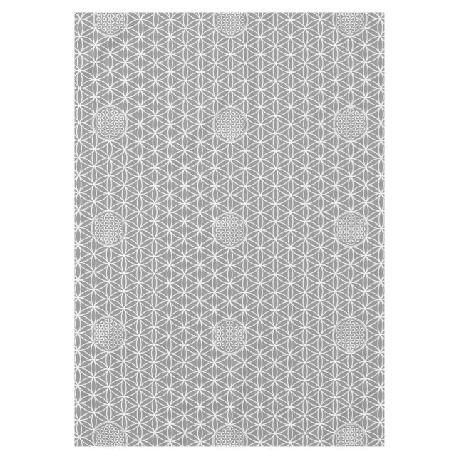 Toalha De Mesa Flor da vida - sem problemas, branco simples + seu (Frente)