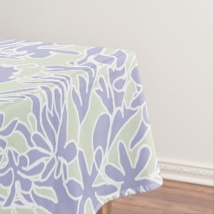 Toalha De Mesa Flor de Agapanthus Lavanda Verde Salvia