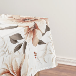 Toalha De Mesa Flor de Campo Aguarela Rosa Marrom