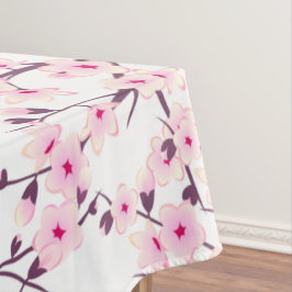 Toalha De Mesa Flor de Cerejeira Rosa Branco Floral