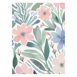 Toalha De Mesa Flor de flor selvagem Boho Aquarela Pastel Decoraç
