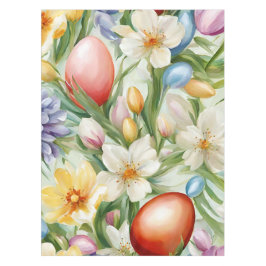 Toalha De Mesa Flor de Maçã Gracioso, Tulipas e Ovos de Páscoa