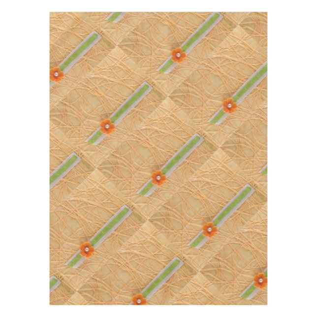 Toalha De Mesa Flor e base de laranja (Frente)