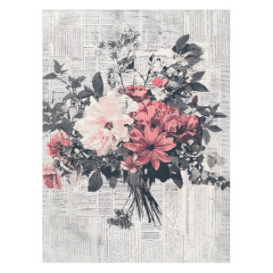 Toalha De Mesa Flor e caligrafia russa - Papel castanho envelheci