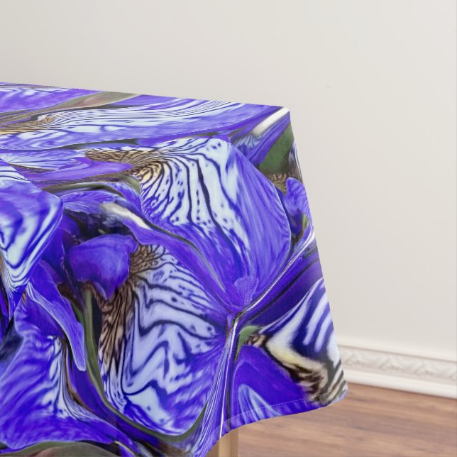 Toalha De Mesa Flor Íris Roxo/Inclinado/Com Teles / (Posição Original)