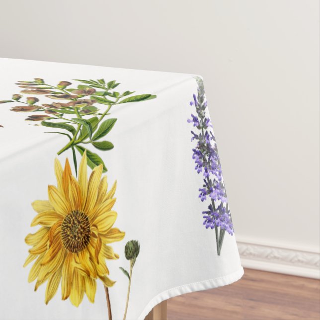 Toalha De Mesa  Flor Lavanda Girassol Folhagem  (Posição Original)