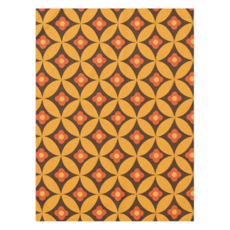 Toalha De Mesa Flor retrô nos círculos de laranja do Meio século