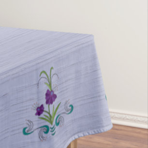 Toalha De Mesa Flor Roxo Reprodutivo com Suavização de Teal60x104