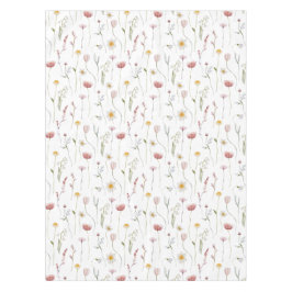 Toalha De Mesa Flor Silvestre Aguarela Rosa Empoeirado