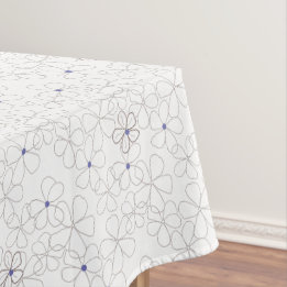 Toalha De Mesa Flor Taupe Periwinkle, desenhado à mão moderna