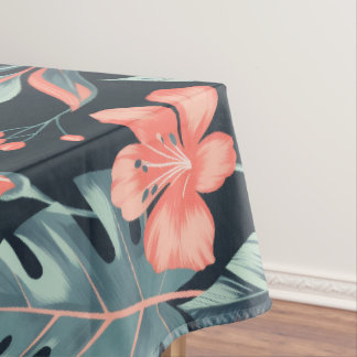 Toalha De Mesa Florais e folhas tropicais em grande escala