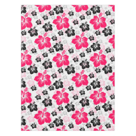 Toalha De Mesa Floral Abstrato Vermelho Preto Branco
