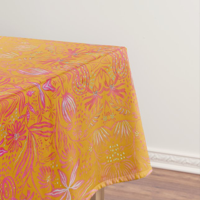 Toalha De Mesa Floral Amarelo bonito (Posição Original)