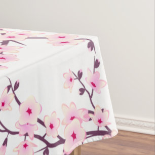 Toalha De Mesa Floral Cerejeira Brilhante Cor-de-Rosa