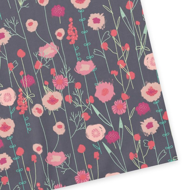 Toalha De Mesa Floral Dark Boho (Boho floral pink and charcoal gray tablecloth)