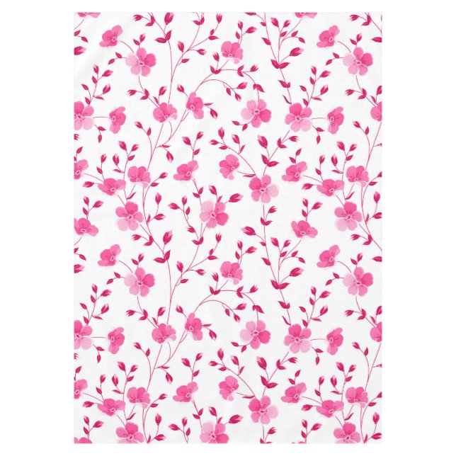 Toalha de mesa floral de margarida rosa elegante (Frente)