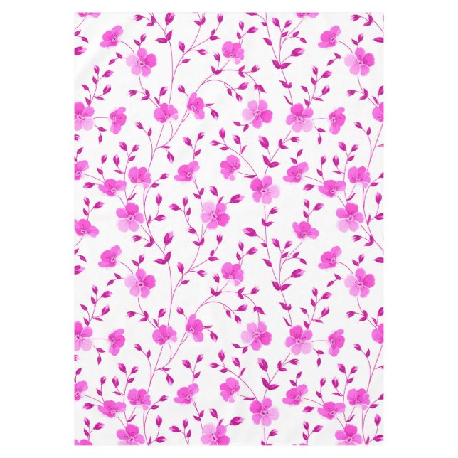 Toalha de mesa floral de margarida rosa elegante (Frente)