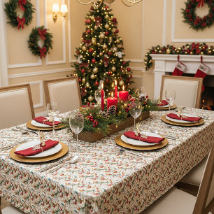 Toalha De Mesa Floral de natal girado