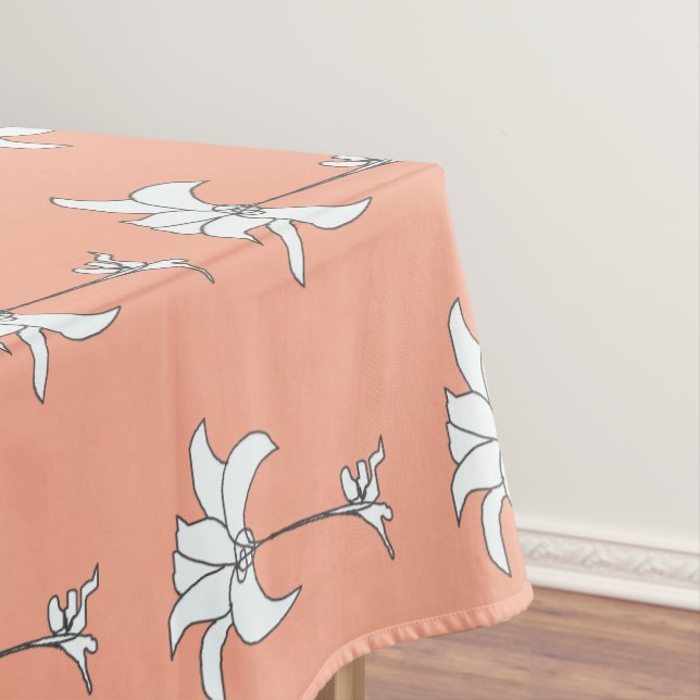Toalha De Mesa Floral de Pêssego (Posição Original)