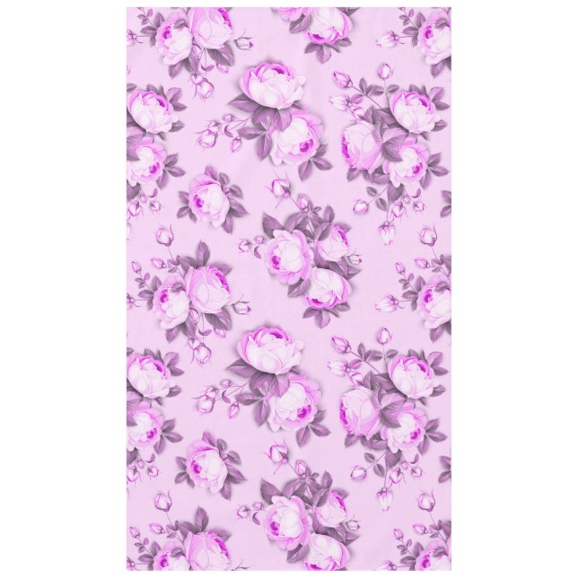 Toalha De Mesa floral elegante roxo rosa (Frente)