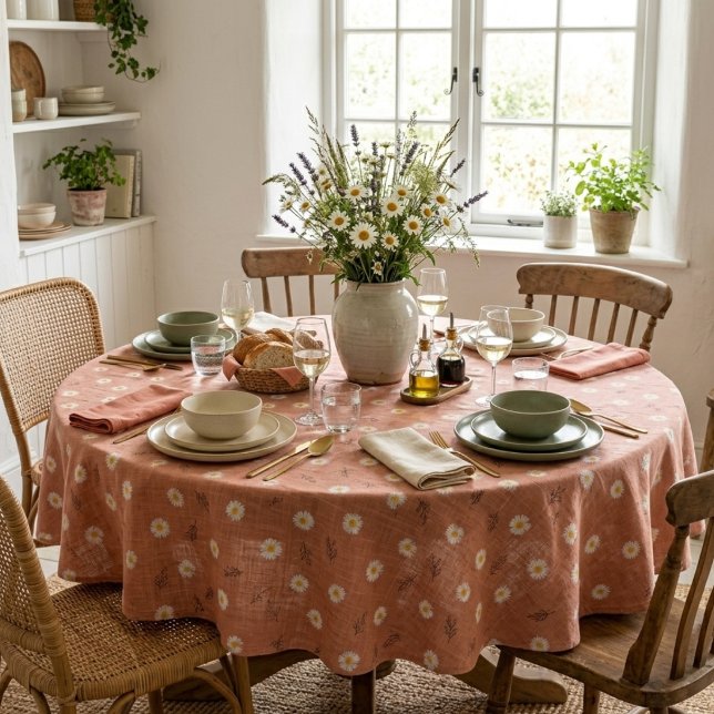 Toalha de Mesa Floral Moderna com Dispersão de Mar (Criador carregado)