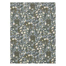 Toalha De Mesa Floral pattern on  dusty blue-gray background