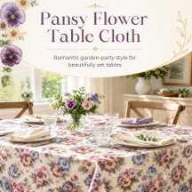 Toalha de Mesa Floral Pensée | Linho de Mesa para