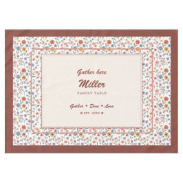Toalha de Mesa Floral Personalizada, Nome da Famíl