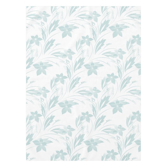 Toalha De Mesa Floral sutil em Blues (Frente)