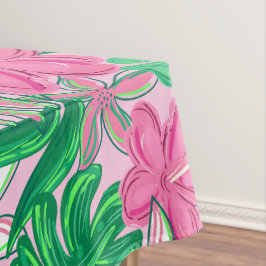 Toalha De Mesa Floral Tropical Rosa / Flores Brancas Rosadas com