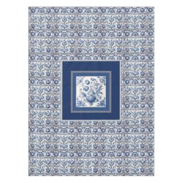 Toalha De Mesa Floreal estonteante Monograma azul toile de jouy