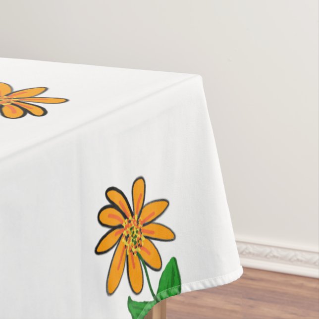 Toalha De Mesa Flores Amarelas Laranja (Posição Original)