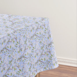 Toalha De Mesa Flores brancas em azul