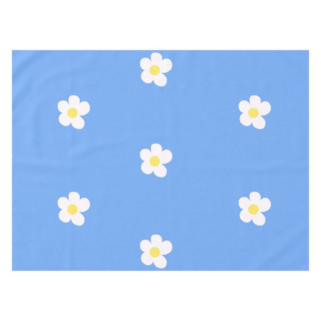 Toalha De Mesa Flores brancas em Lilac (Frente (Horizontal))