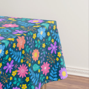 Toalha De Mesa Flores coloridas no padrão das estrelas espumantes