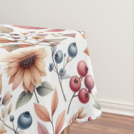 Toalha De Mesa Flores da Estação Outonal Folhas e Bagas