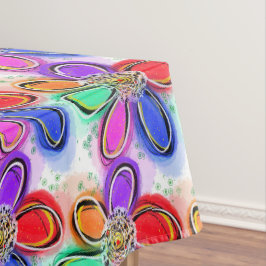 Toalha De Mesa Flores de Aquarela Artística de Verão